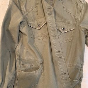 Free People Moonchild denim frayed shirt jacket